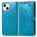 Mandala Flower Embossed Leather Phone Case for iPhone 15 Plus - Blue