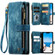 CaseMe C30 Multifunctional Leather Phone Case for iPhone 15 Plus - Blue