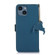 Genuine Leather Magnetic RFID Leather Phone Case for iPhone 15 Plus - Blue