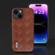 ABEEL Weave Plaid PU Phone Case for iPhone 15 Plus - Brown