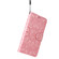 Embossed Sunflower Leather Phone Case for iPhone 15 Plus - Pink