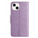 Butterfly Flower Pattern Flip Leather Phone Case for iPhone 15 Plus - Light Purple