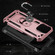 Shockproof TPU + PC Phone Case with Holder for iPhone 15 Plus - Rose Gold