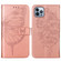 Embossed Butterfly Leather Phone Case for iPhone 15 Plus - Rose Gold