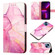 PT003 Marble Pattern Flip Leather Phone Case for iPhone 15 Plus - Pink Purple Gold LS001