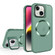 Skin Feel CD Texture MagSafe Lens Holder Phone Case for iPhone 15 Plus - Green