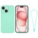 Silicone Phone Case with Wrist Strap for iPhone 15 Plus - Mint Green