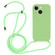 Crossbody Lanyard Liquid Silicone Case for iPhone 15 Plus - Matcha Green