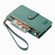 Love Zipper Lanyard Leather Phone Case for iPhone 15 Plus - Green