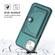 Shockproof Leather Phone Case with Card Holder for iPhone 15 Plus - Green