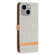 Color Block Denim Texture Leather Phone Case for iPhone 15 Plus - Grey