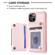 BF27 Metal Ring Card Bag Holder Phone Case for iPhone 15 Plus - Pink