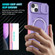 Sliding Camshield Magsafe Holder TPU Hybrid PC Phone Case for iPhone 15 Plus - Pink Purple