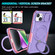 Sliding Camshield Magsafe Holder TPU Hybrid PC Phone Case for iPhone 15 Plus - Pink Purple