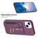BF27 Metal Ring Card Bag Holder Phone Case for iPhone 15 Plus - Dark Purple