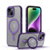 Skin Feel MagSafe Shockproof Phone Case with Holder for iPhone 15 Plus - Purple