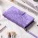 Multi-Card Totem Zipper Leather Phone Case for iPhone 15 Plus - Purple
