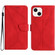 Stitching Embossed Leather Phone Case for iPhone 15 Plus - Red