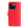 R64 Texture Horizontal Flip Leather Phone Case for iPhone 15 Plus - Red