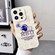 Liquid Silicone Astronaut Pattern Phone Case for iPhone 15 Plus - White