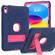 Contrast Color Robot Silicone + PC Tablet Cas for iPad 10th Gen 10.9 2022 - Navy Blue+Rose Red