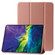 Three-folding Holder Honeycomb Silicone + PU Smart Leather Tablet Case for iPad 10th Gen 10.9 2022 - Rose Gold