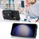 Zipper Card Bag Phone Case with Dual Lanyard for Samsung Galaxy S23 5G - Black
