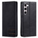 TTUDRCH RFID Retro Texture Magnetic Leather Phone Case for Samsung Galaxy S23 5G - Black