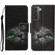 Colored Drawing Pattern Leather Phone Case for Samsung Galaxy S23 5G - Black Cat