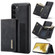 DG.MING M1 Series 3-Fold Multi Card Wallet Phone Case for Samsung Galaxy S23 5G - Black