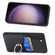 Carbon Fiber Card Wallet Ring Holder Phone Case for Samsung Galaxy S23 5G - Black