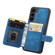 Skin Feel Dream Anti-theft Brush Shockproof Portable Skin Card Bag Phone Case for Samsung Galaxy S23 5G - Peacock Blue