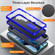 3 in 1 Rugged Holder Phone Case for Samsung Galaxy S23 5G - Dark Blue+Sapphire Blue