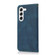 Dual-color Stitching Leather Phone Case for Samsung Galaxy S23 5G - Blue Green