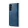 DG.MING Crazy Horse Texture Detachable Magnetic Leather Case for Samsung Galaxy S23 5G - Blue