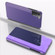 Plated Mirror Leather Phone Case with Holder for Samsung Galaxy S23 5G - Purple Blue