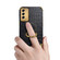 6D Electroplating Crocodile Texture Phone Case With Holder for Samsung Galaxy S23 5G - Brown