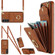 Rhombic Texture Card Bag Phone Case with Long Lanyard for Samsung Galaxy S23 5G - Brown