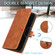 Skin Feel RFID Blocking Leather Phone Case for Samsung Galaxy S23 5G - Brown