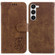 Little Tiger Embossed Leather Phone Case for Samsung Galaxy S23 5G - Brown