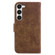 Little Tiger Embossed Leather Phone Case for Samsung Galaxy S23 5G - Brown