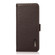 KHAZNEH Side-Magnetic Litchi Genuine Leather RFID Phone Case for Samsung Galaxy S23 5G - Brown