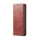 FIERRE SHANN Vintage Bark Texture Wallet Leather Phone Case for Samsung Galaxy S23 5G - Brown