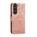 Lace Flower Embossing Flip Leather Phone Case for Samsung Galaxy S23 5G - Rose Gold