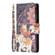 Colored Drawing Pattern Zipper Leather Phone Case for Samsung Galaxy S23 5G - Flower Elephants