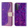 Laser Glitter Powder Crocodile Texture Leather Phone Case for Samsung Galaxy S23 5G - Purple