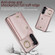 Zipper Card Bag Phone Case with Dual Lanyard for Samsung Galaxy S23 5G - Rose Gold