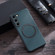 Cloth Texture PU MagSafe Magnetic Phone Case for Samsung Galaxy S23 5G - Green