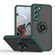 Q Shadow I Ring Kickstand PC and TPU Hybrid Phone Case for Samsung Galaxy S23 5G - Dark Green