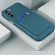 Skin Feel Card TPU Contrast Color Button Phone Case for Samsung Galaxy S23 5G - Dark Green